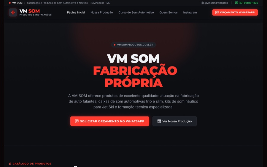 Capa do site da VM SOM
